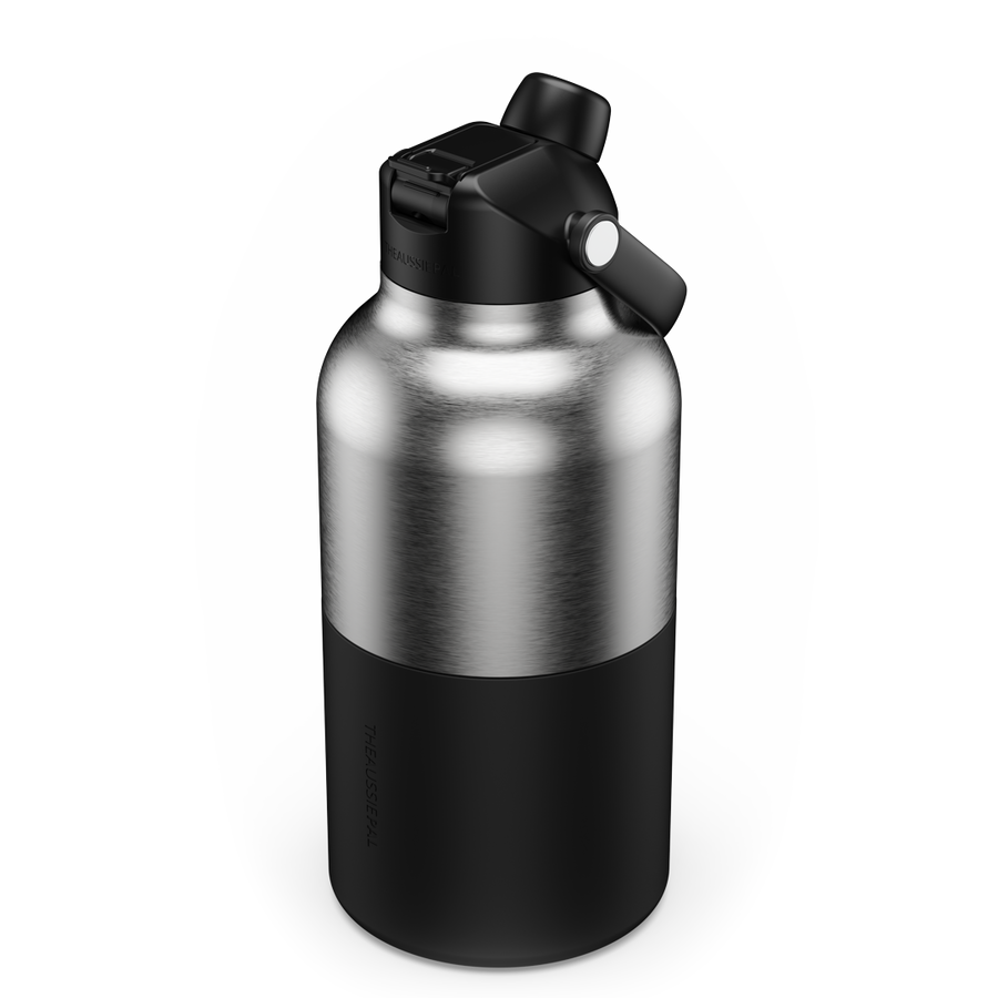 Insulated Bottle 2L in Stainless Black